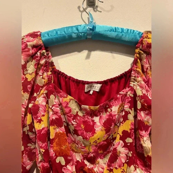 WAYF Floral Peplum Long Sleeve Blouse / Size Small / - Picture 3 of 8